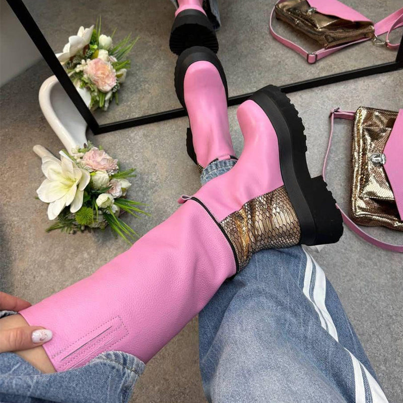 Leather Knee High Platform Boots. Transform To Ankle Boots