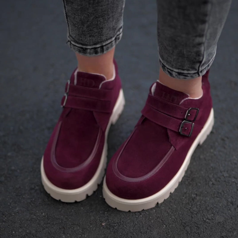 Vintage Slip-On Loafers Platform-Sole Strap Shoes