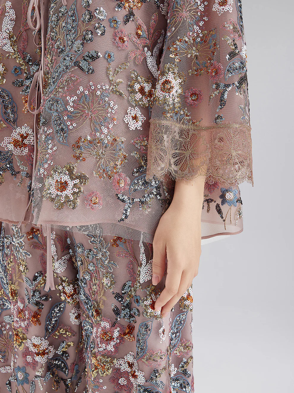 Floral Embroidered Lace Co - ord Set（Free shipping on a whole set of clothes💥）