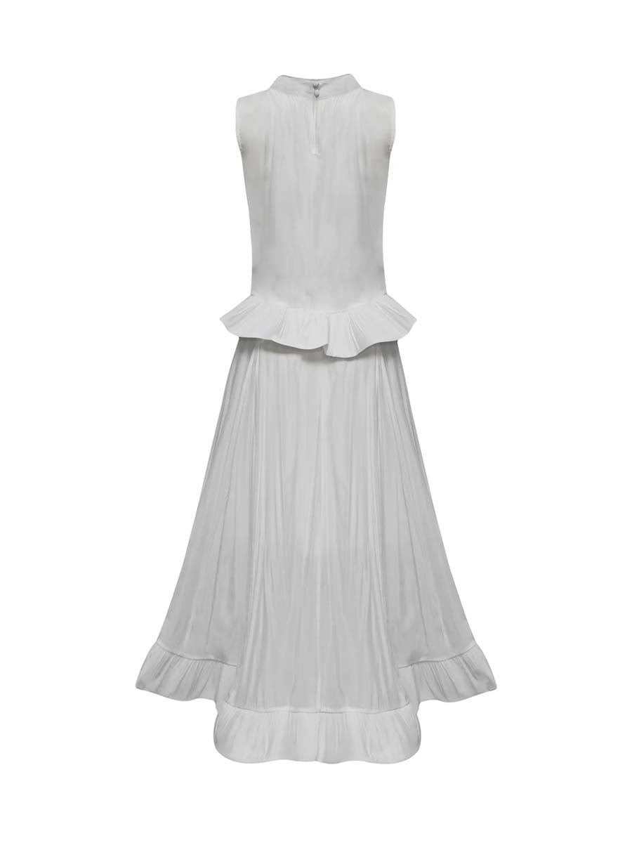 Sleeveless Ruffled Two-piece Dress