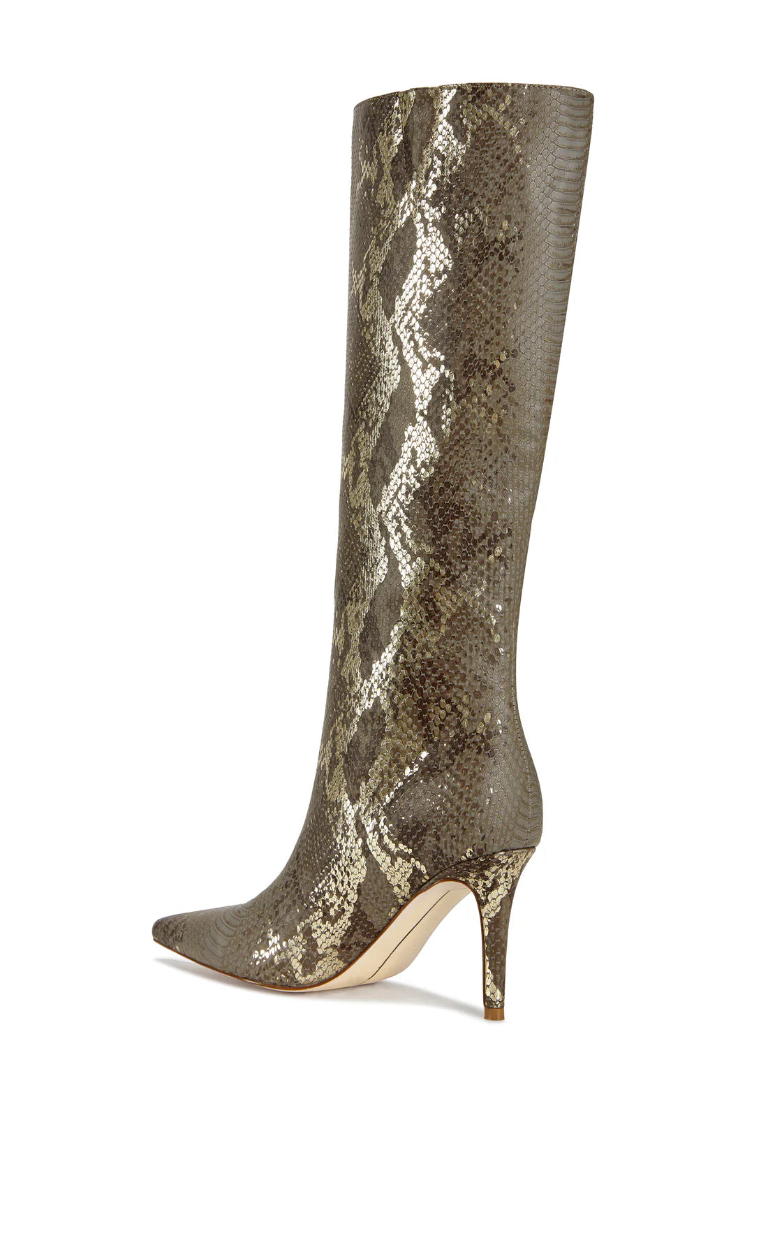 BROWN SNAKE STILETTO BOOT