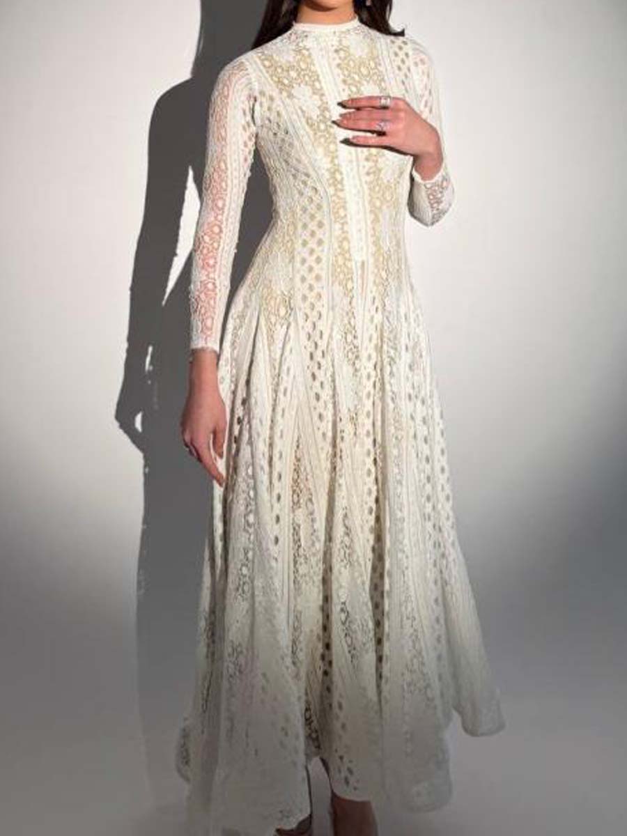 Knitted Hollow-out Elegant Dress