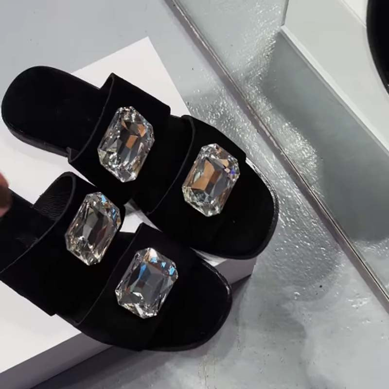 Rhinestone Sparkle Flat Slippers