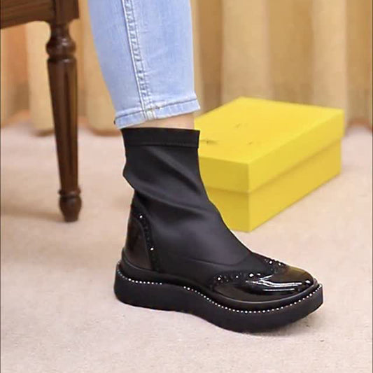 Rhinestone Sparkle Flat Stretch Boots