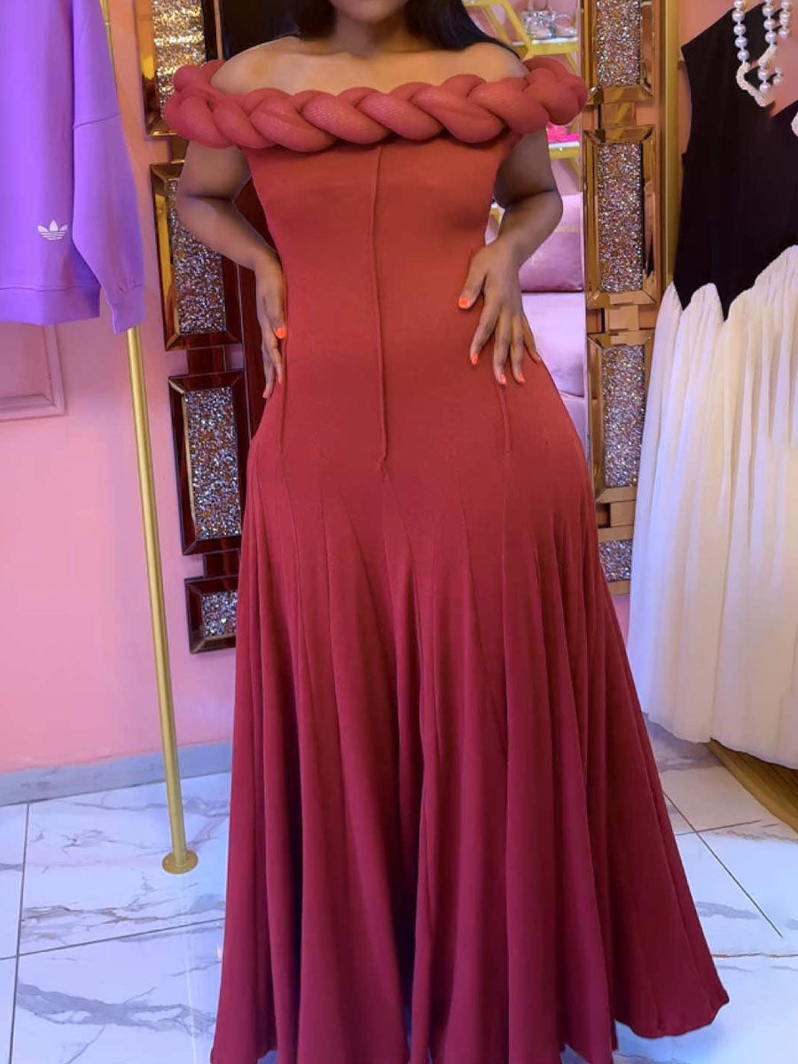 Elegant Off Shoulder Maxi Dress