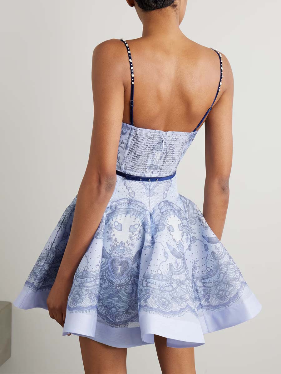 Cut Out Printed Sling Dress