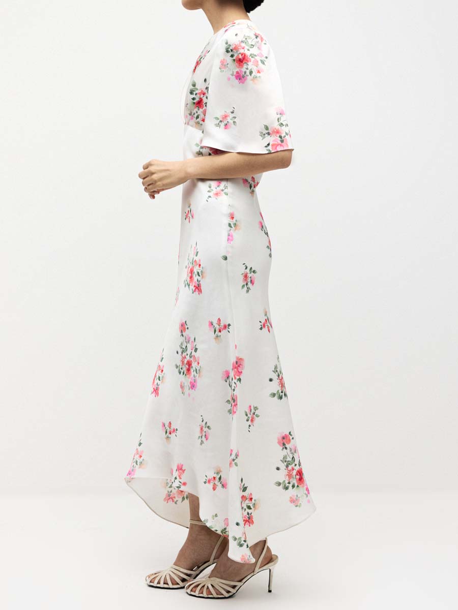 Floral Print Elegant Maxi Dress