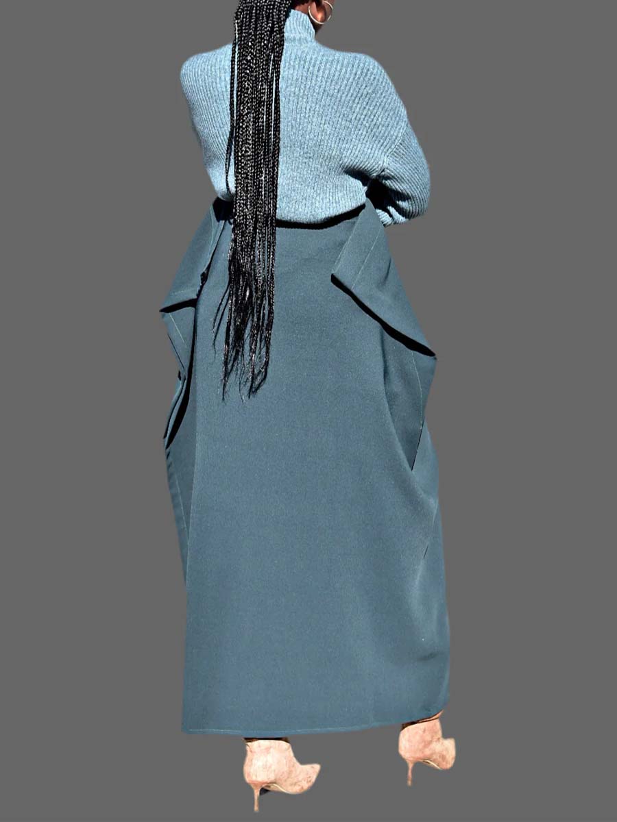 Monk Neck Irregular Two Pieces Dress