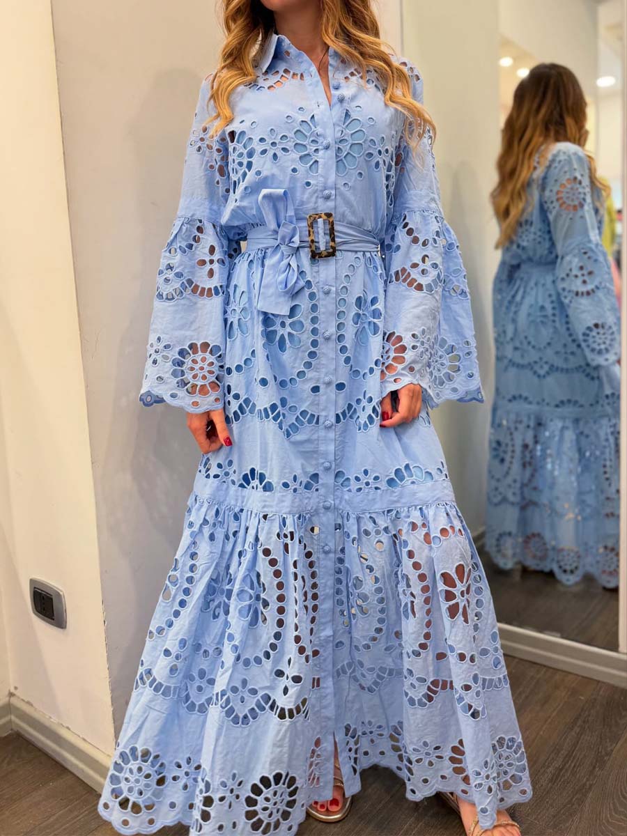 Elegant Lace Long Sleeve Maxi Dress