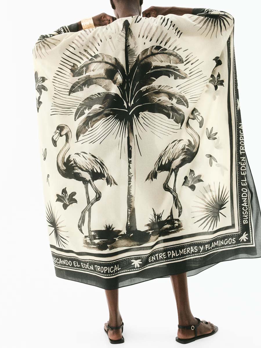 Oversize Printed Slit Hem Maxi Dress