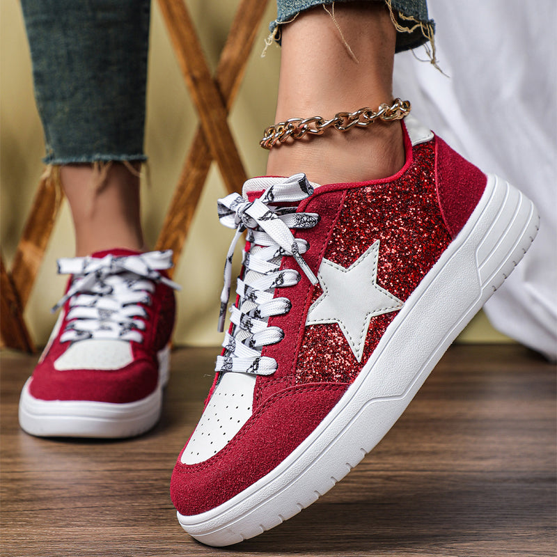 Lace-up Sparkling Sneakers