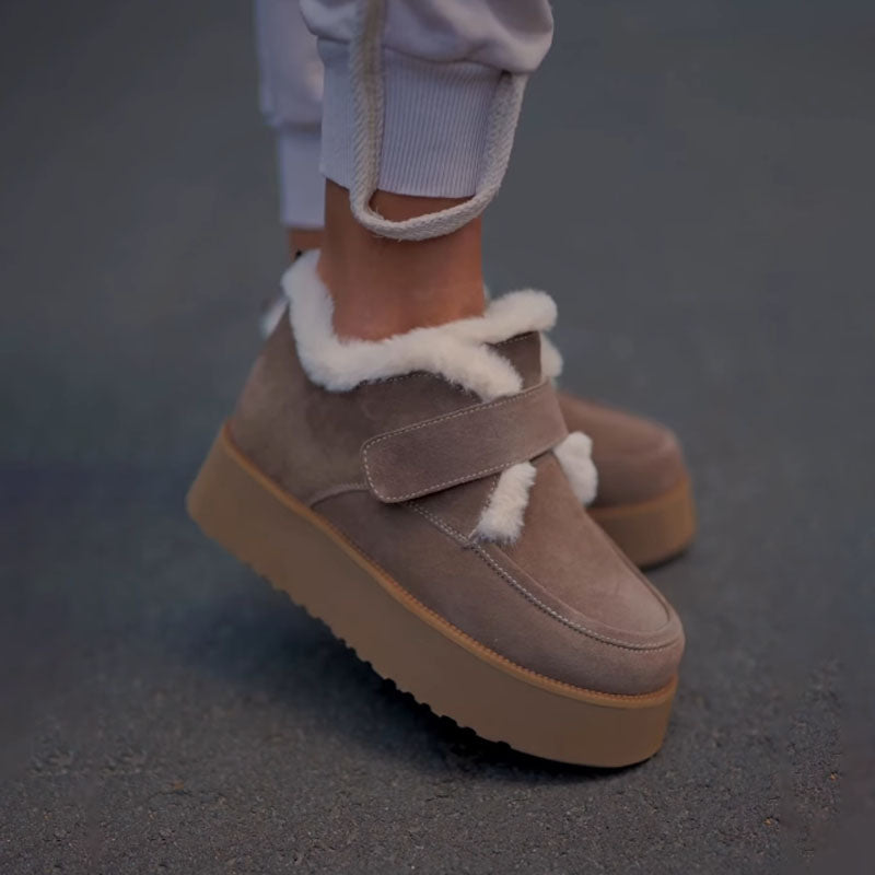 Platform Fleece-lined Velcro Snow Boots