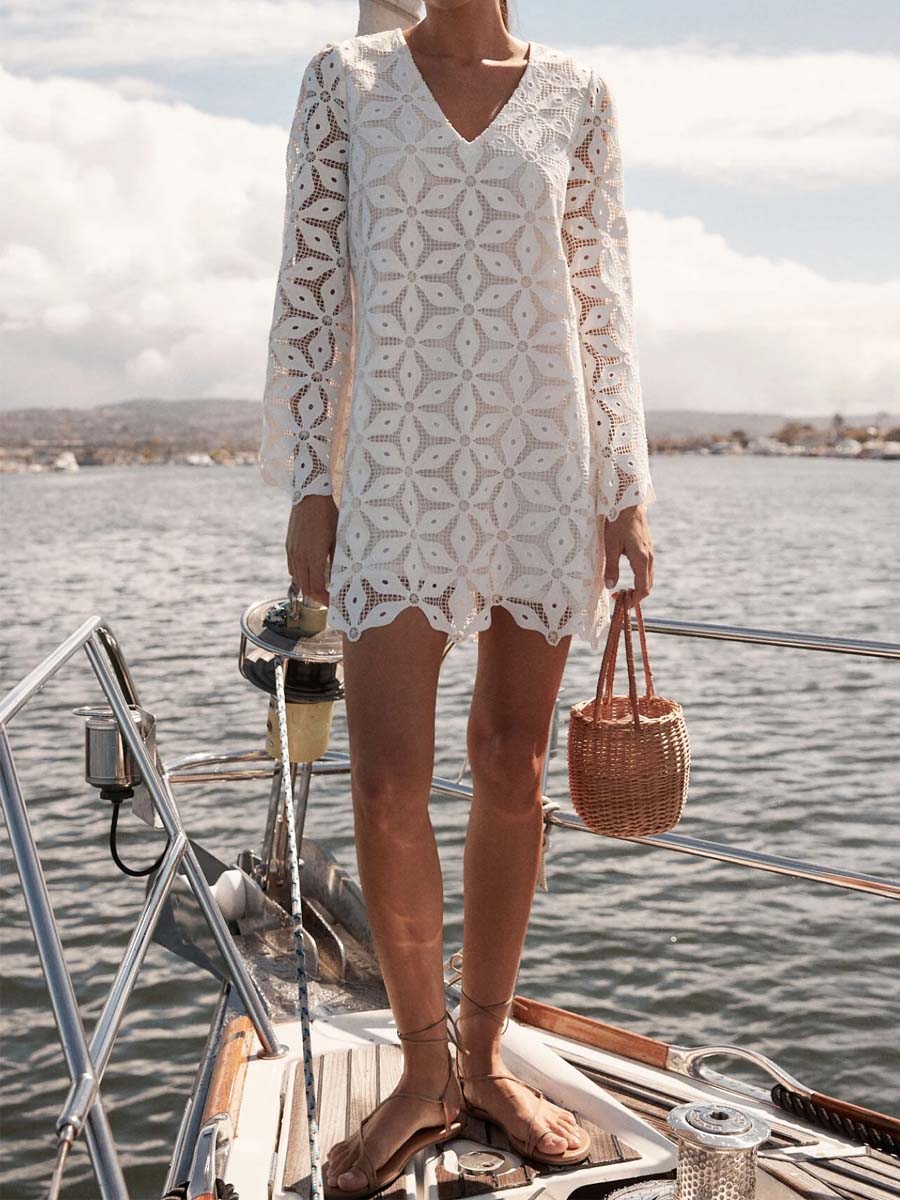 Floral Lace See-through Dress