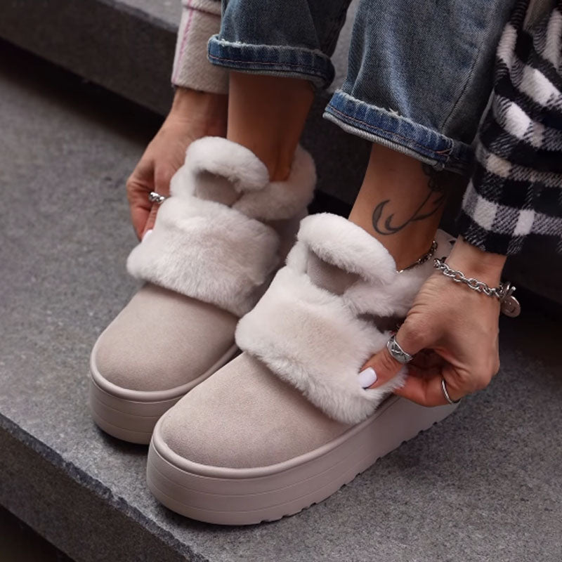 Thick-soled Velcro Fur Snow Boots