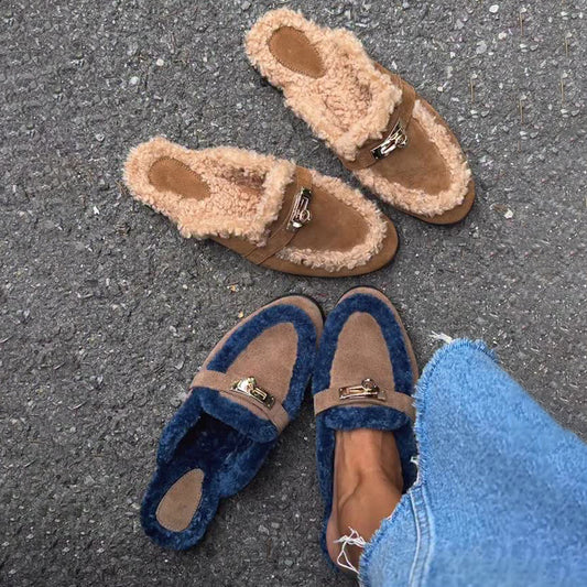Color Block Furry Slippers（Buy 2 free shopping💥）