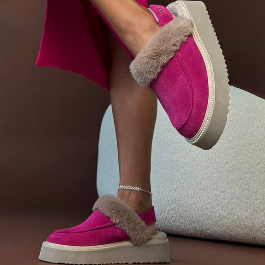 Fleece-lined Snow Boots Warm Fur Shoes