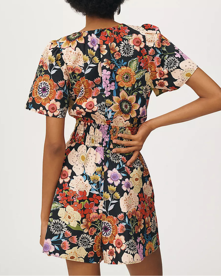 Floral Print Mini Dress with Cardigan