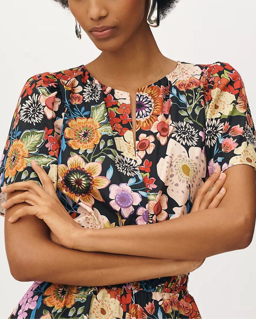 Floral Print Mini Dress with Cardigan