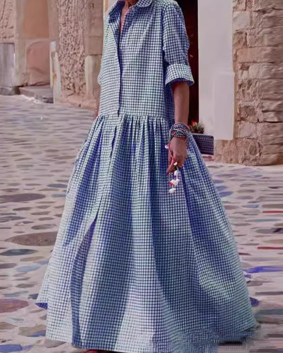 Comfy Oversize Check Dress