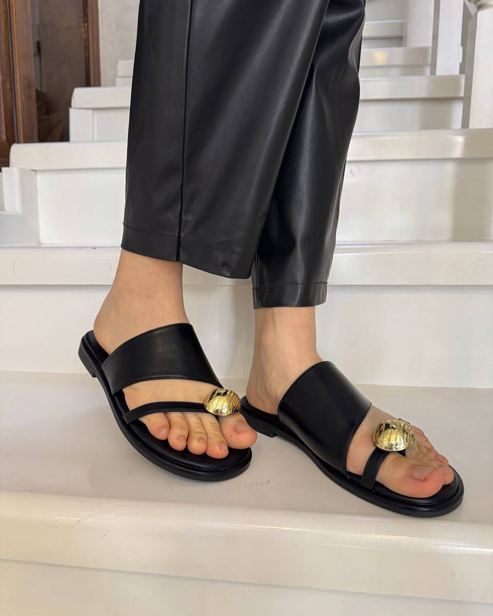 Casual Metal Button Sandals