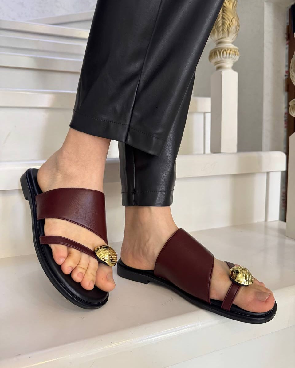 Casual Metal Button Sandals