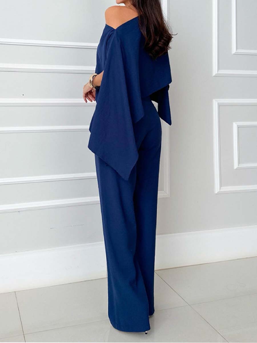 Skew Neck Pockets Two Pieces Set