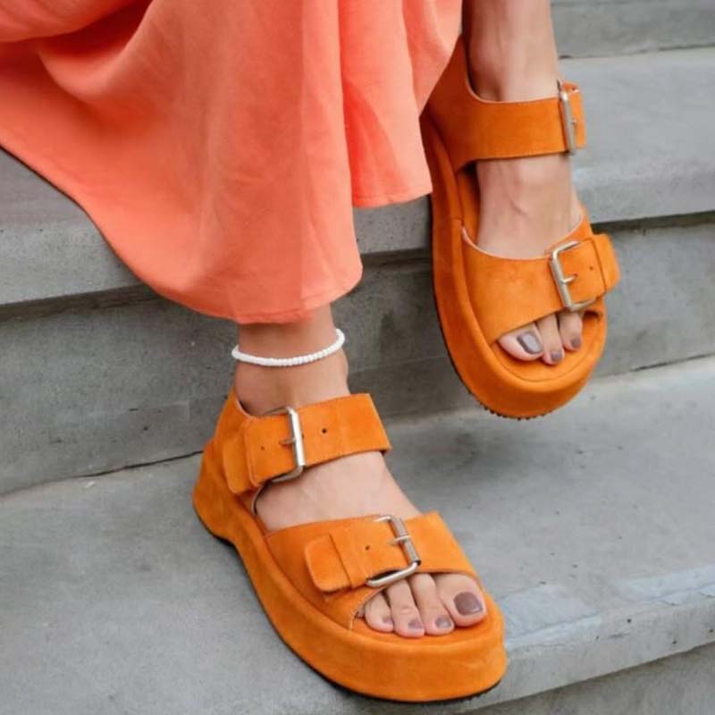 Matte Frosted Platform Sandals