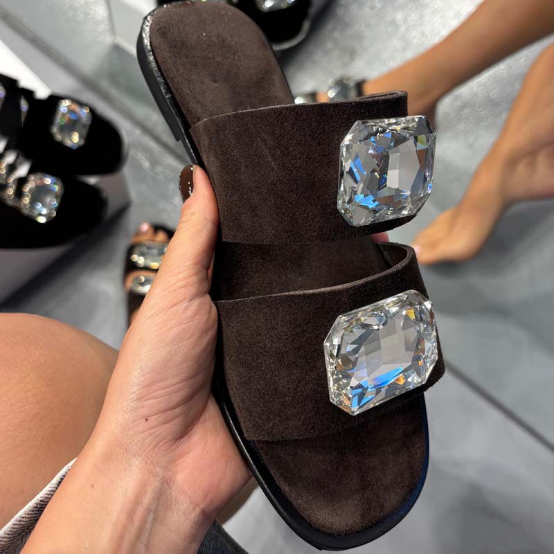 Rhinestone Sparkle Flat Slippers