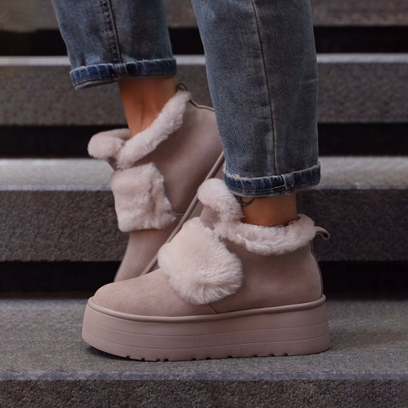 Thick-soled Velcro Fur Snow Boots