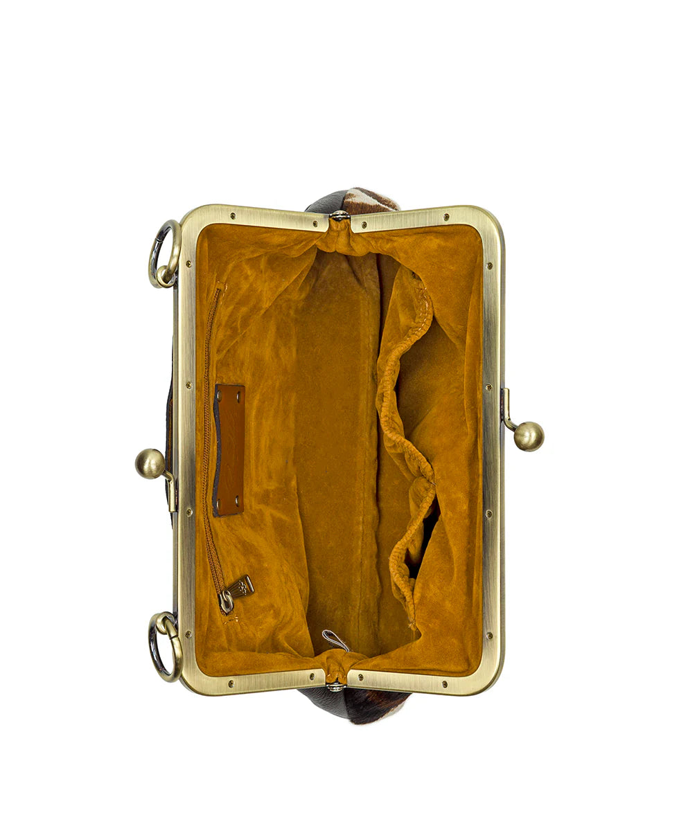 Cow Print Frame Handbag