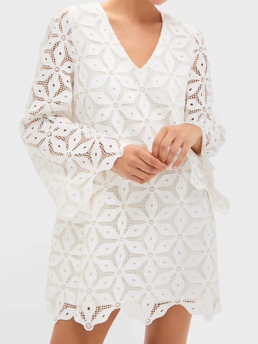 Floral Lace See-through Dress