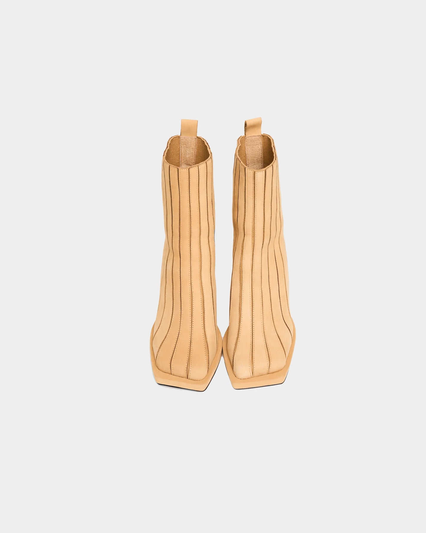 Ribbed Square Toe Ankle Boots