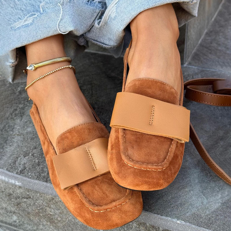 Frosted Flat Square-toed Loafers