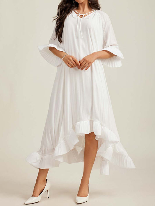 Elegant Loose Ruffled Long Dress