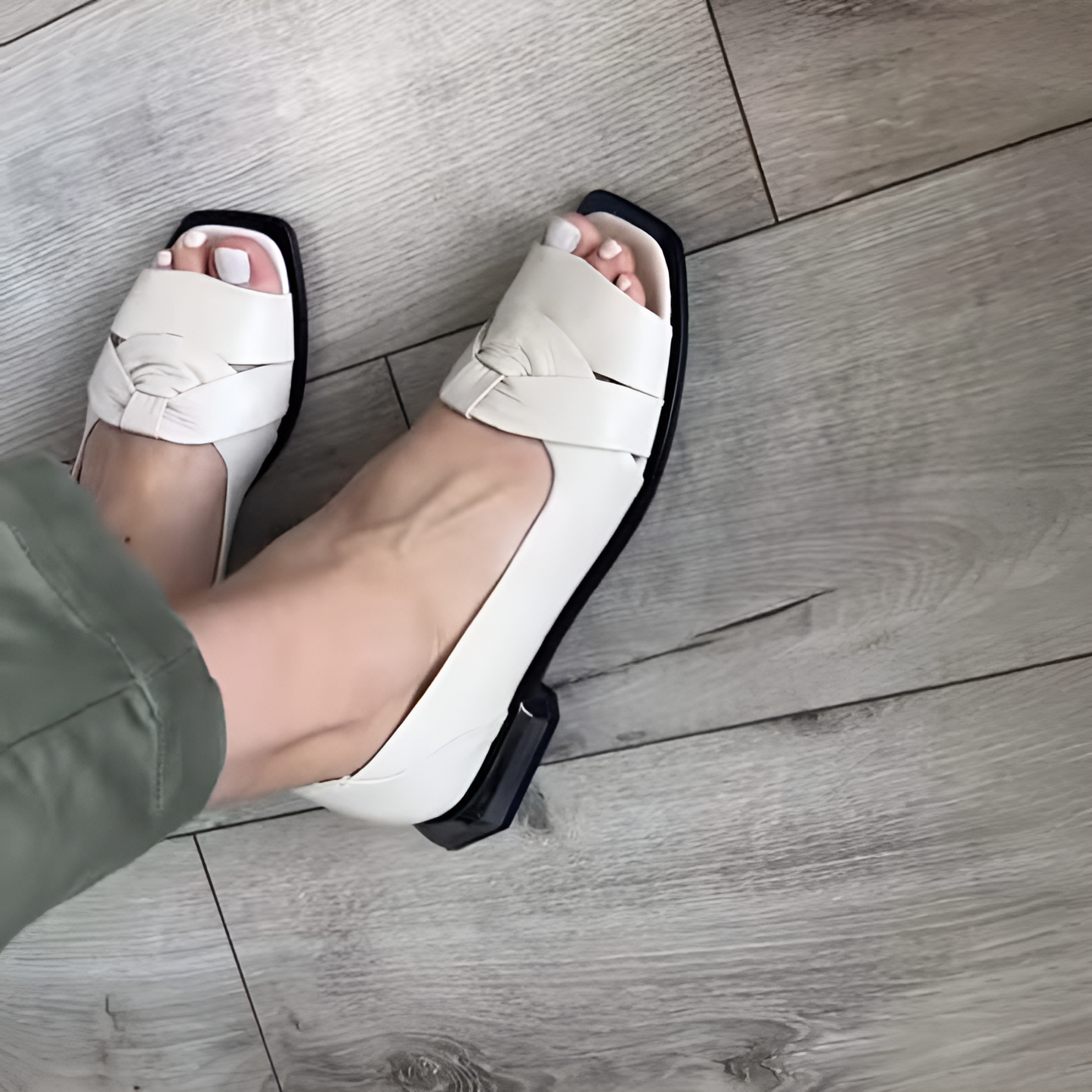 Square-toe Fishmouth Low-heel Single-layer Shoes