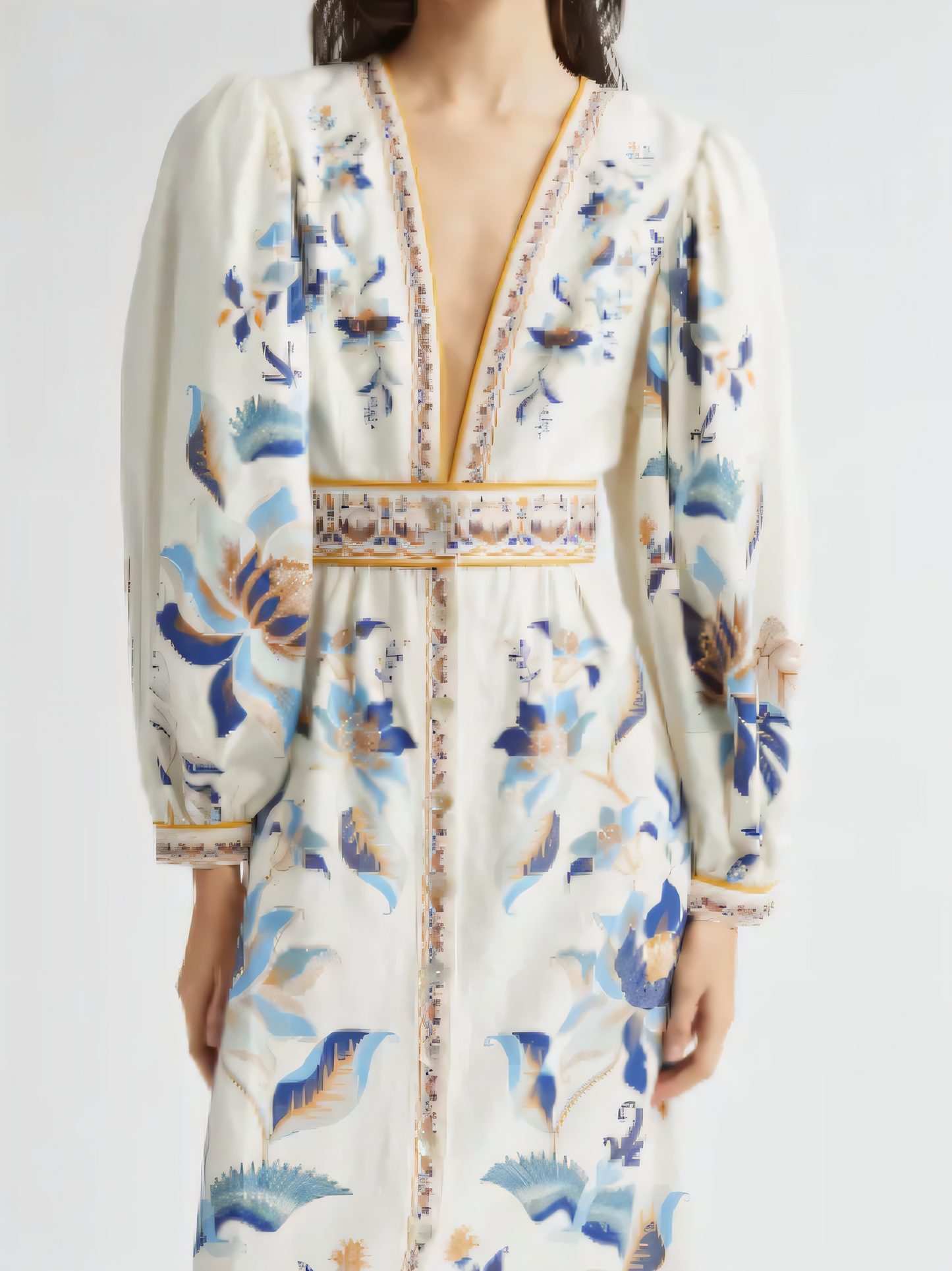 V-Neck Printed Dress