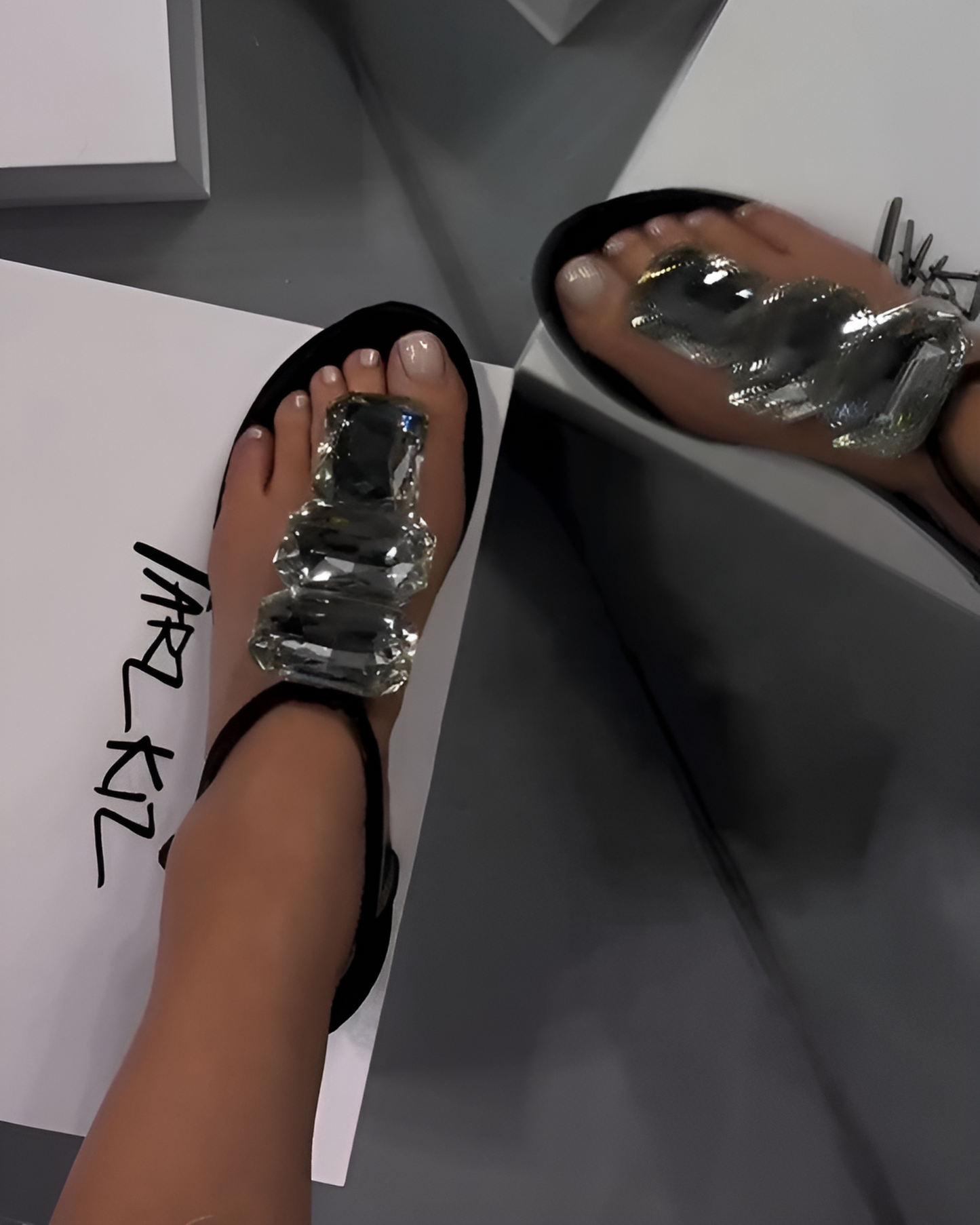 Crystal - Embellished Ankle - Strap Sandals