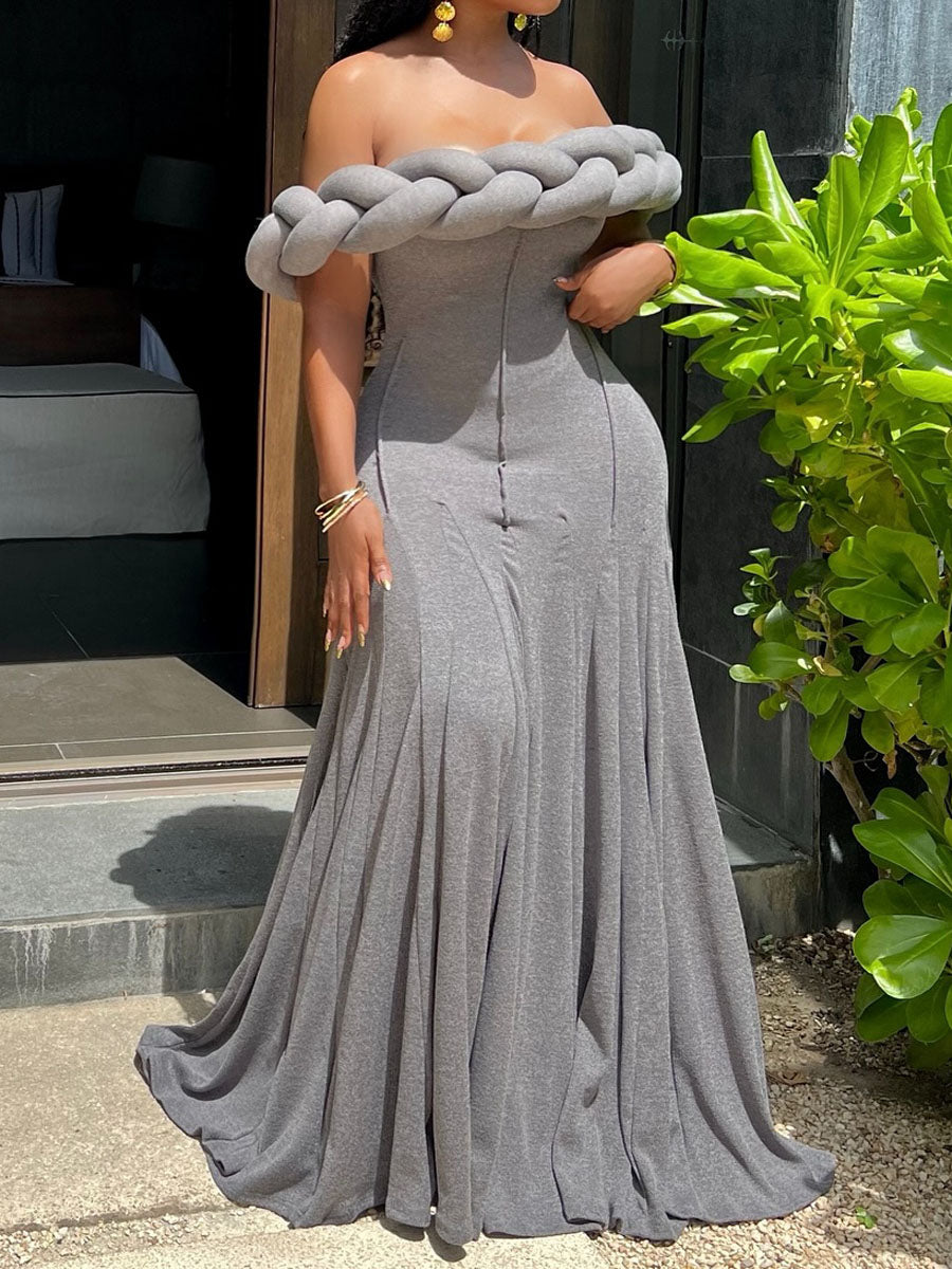 Elegant Off Shoulder Maxi Dress