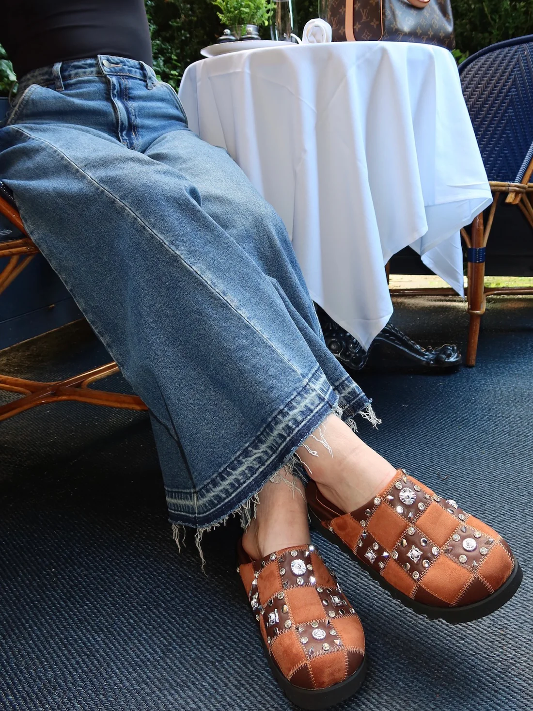 Rivet Studded Chunky Mules