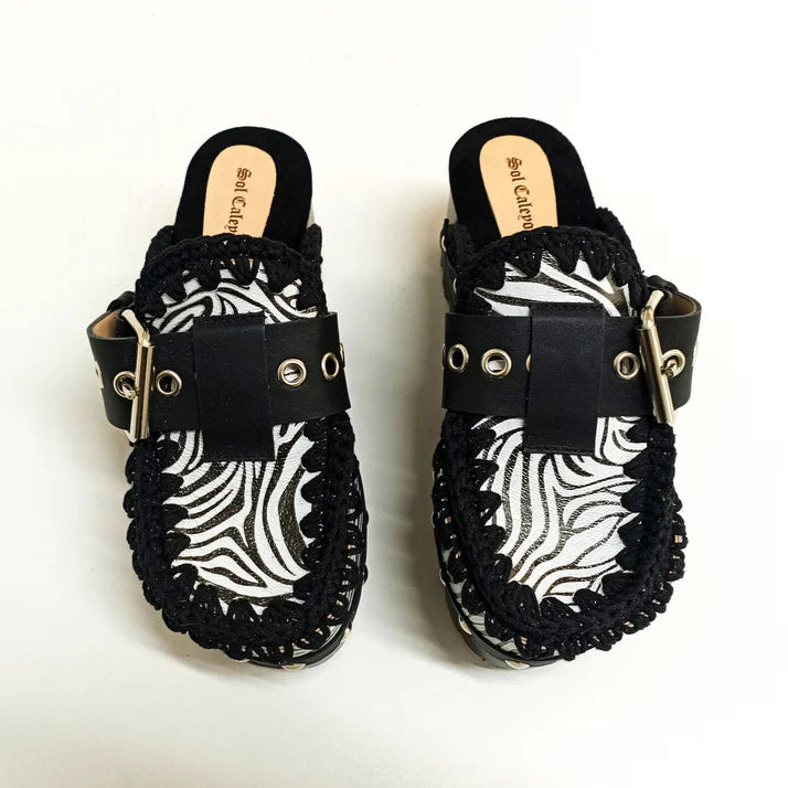 Zebra Oxford Clogs
