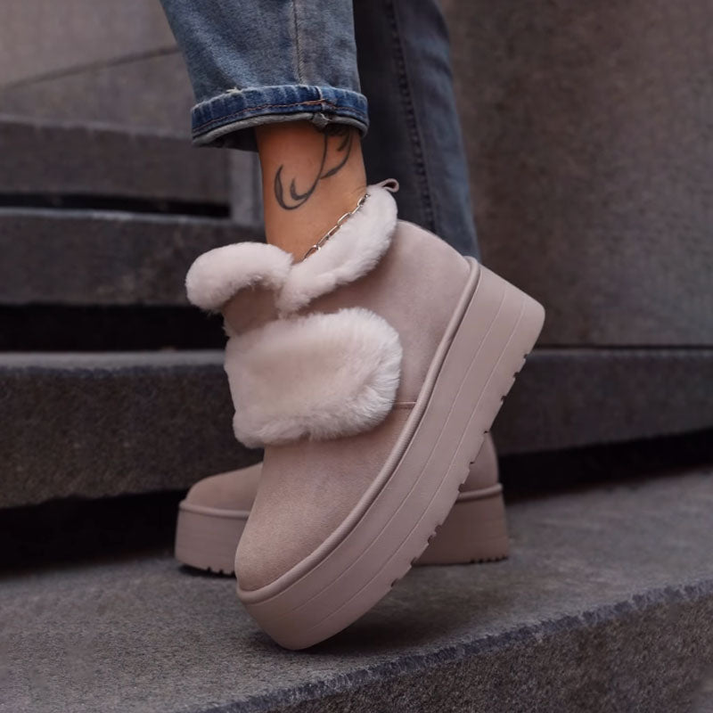 Thick-soled Velcro Fur Snow Boots