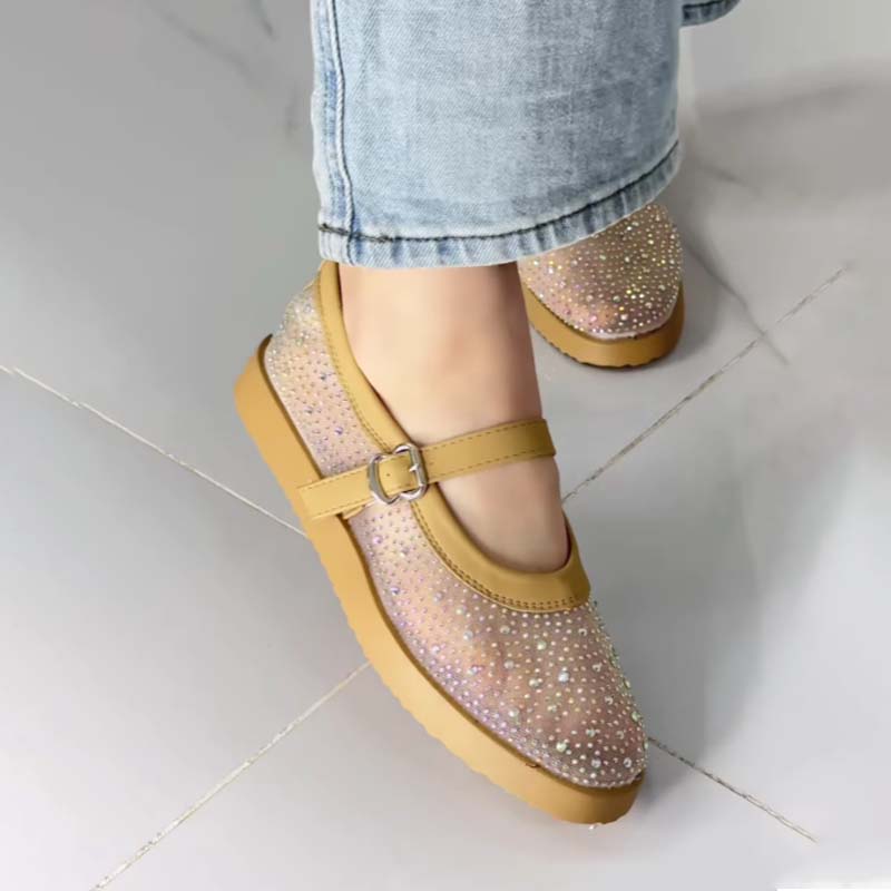 Rhinestone Sparkle Mesh Flats