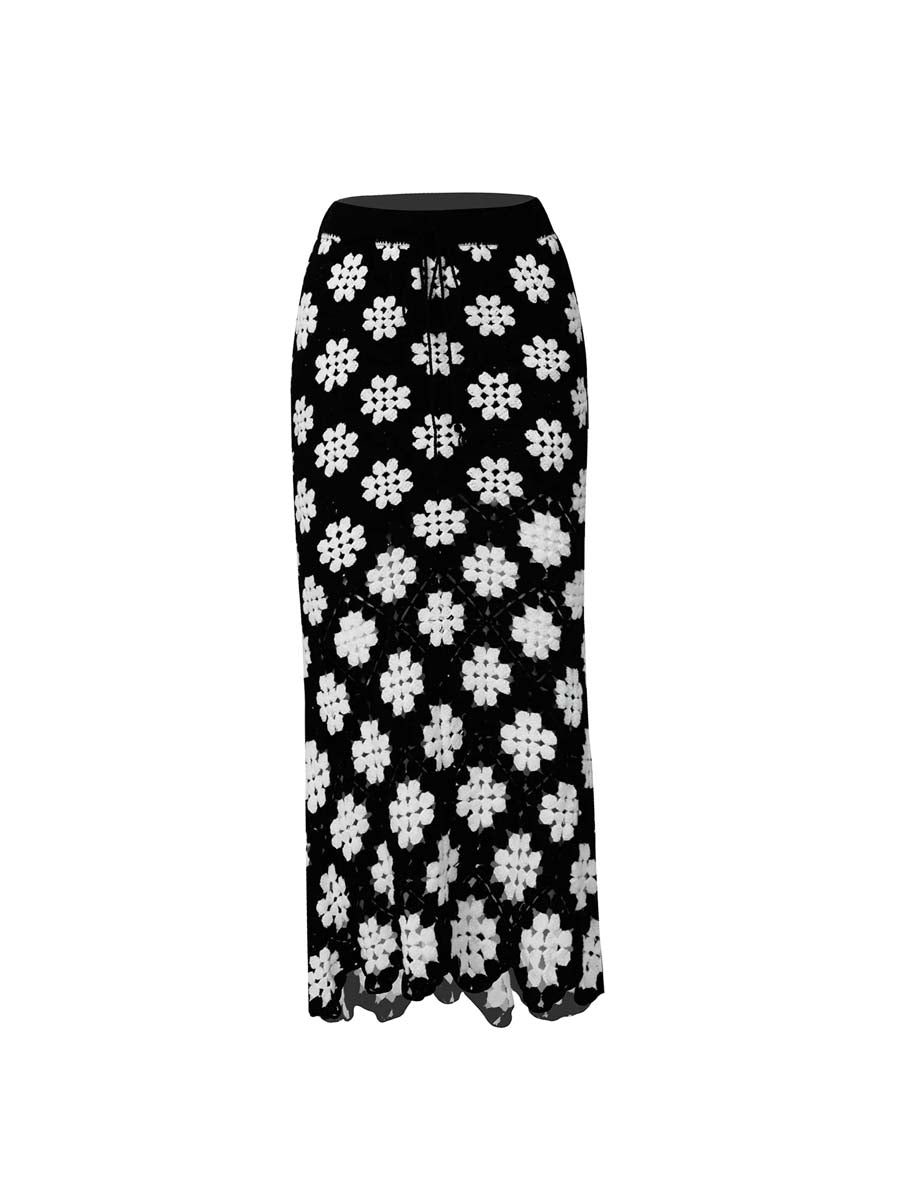 Drawstring Waist Crochet Skirt