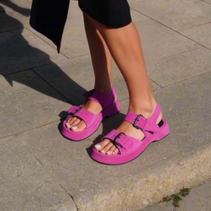 Matte Frosted Platform Sandals