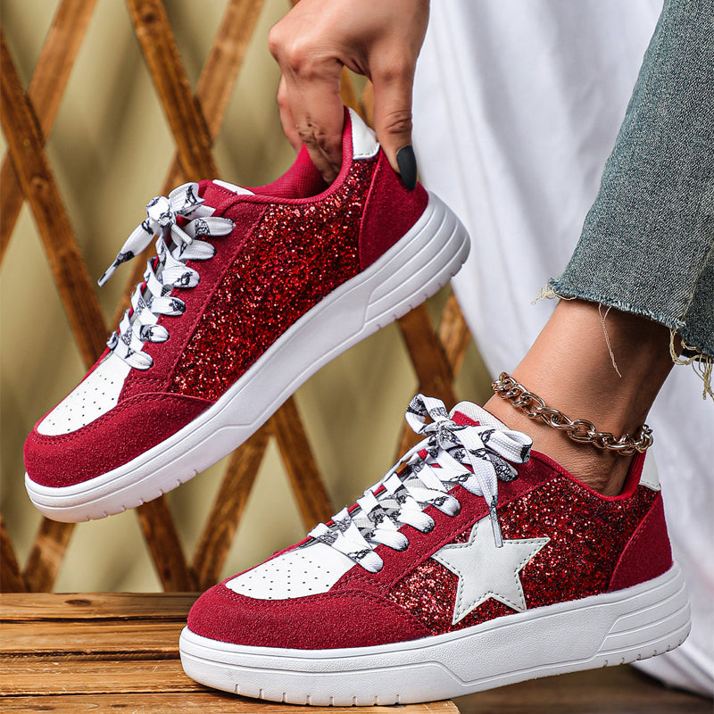 Lace-up Sparkling Sneakers