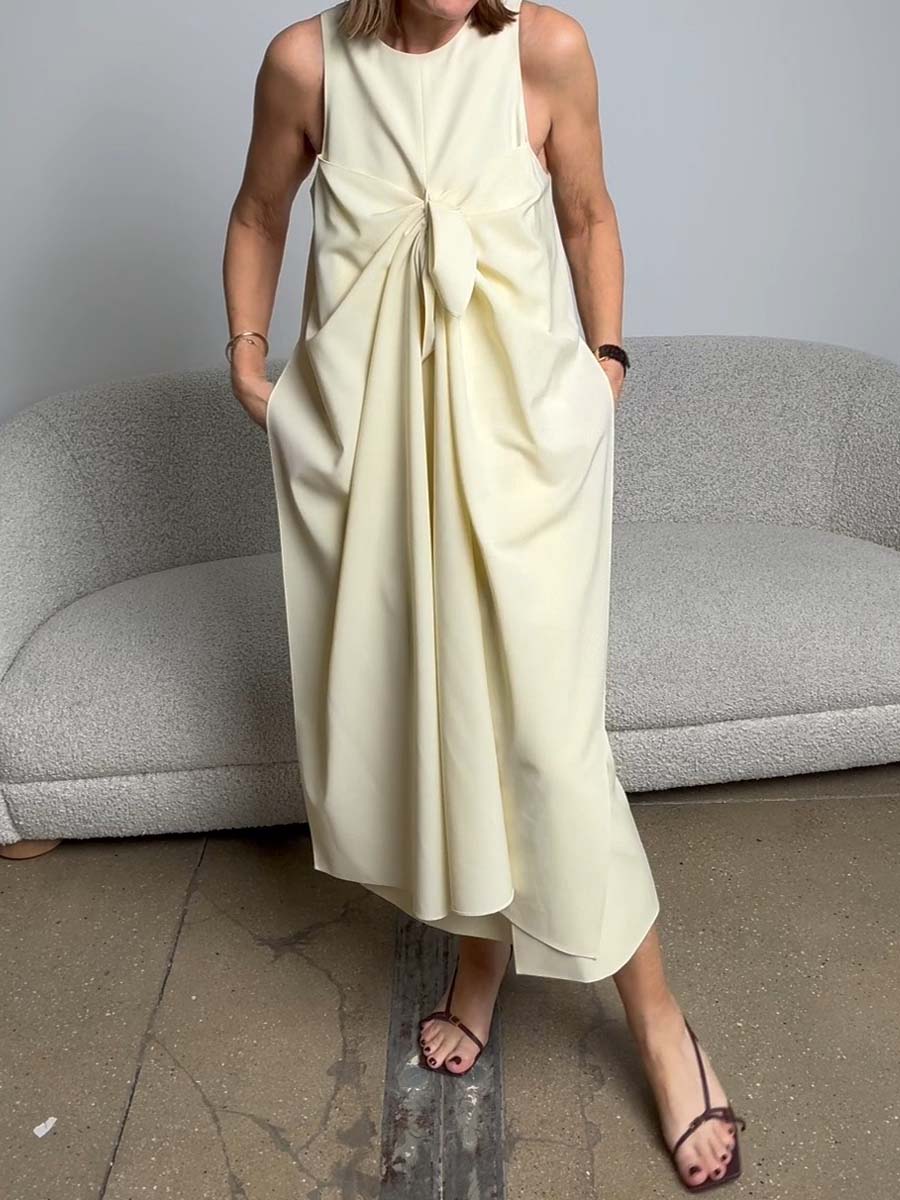 Sleeveless Tie Front Dress