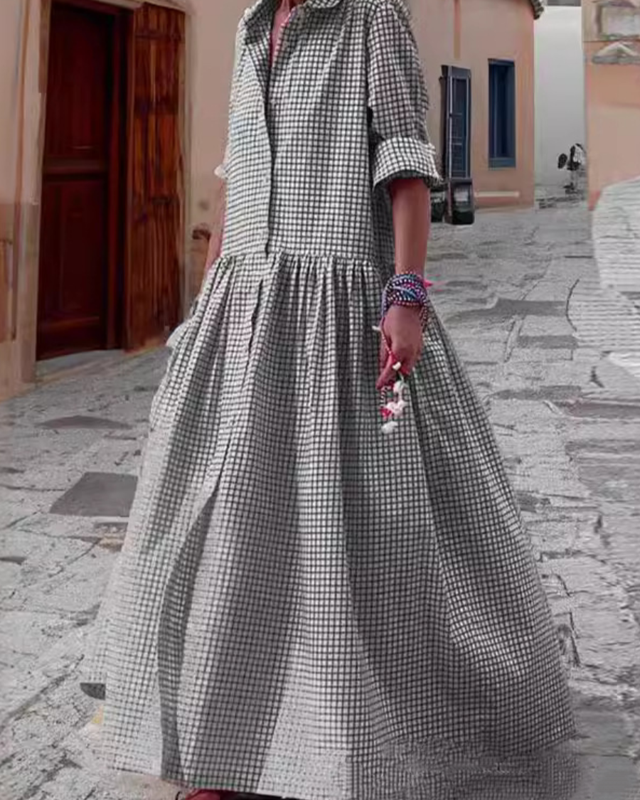 Comfy Oversize Check Dress