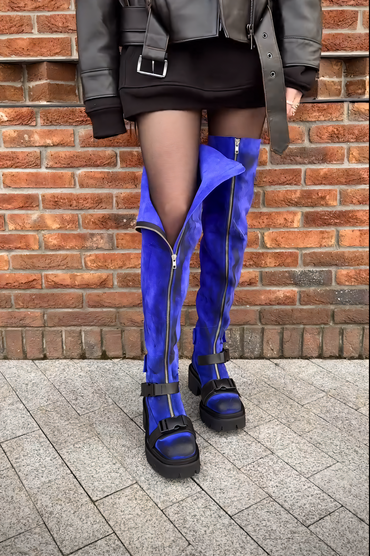 Over-the-Knee Tie-Dye Punk Boots