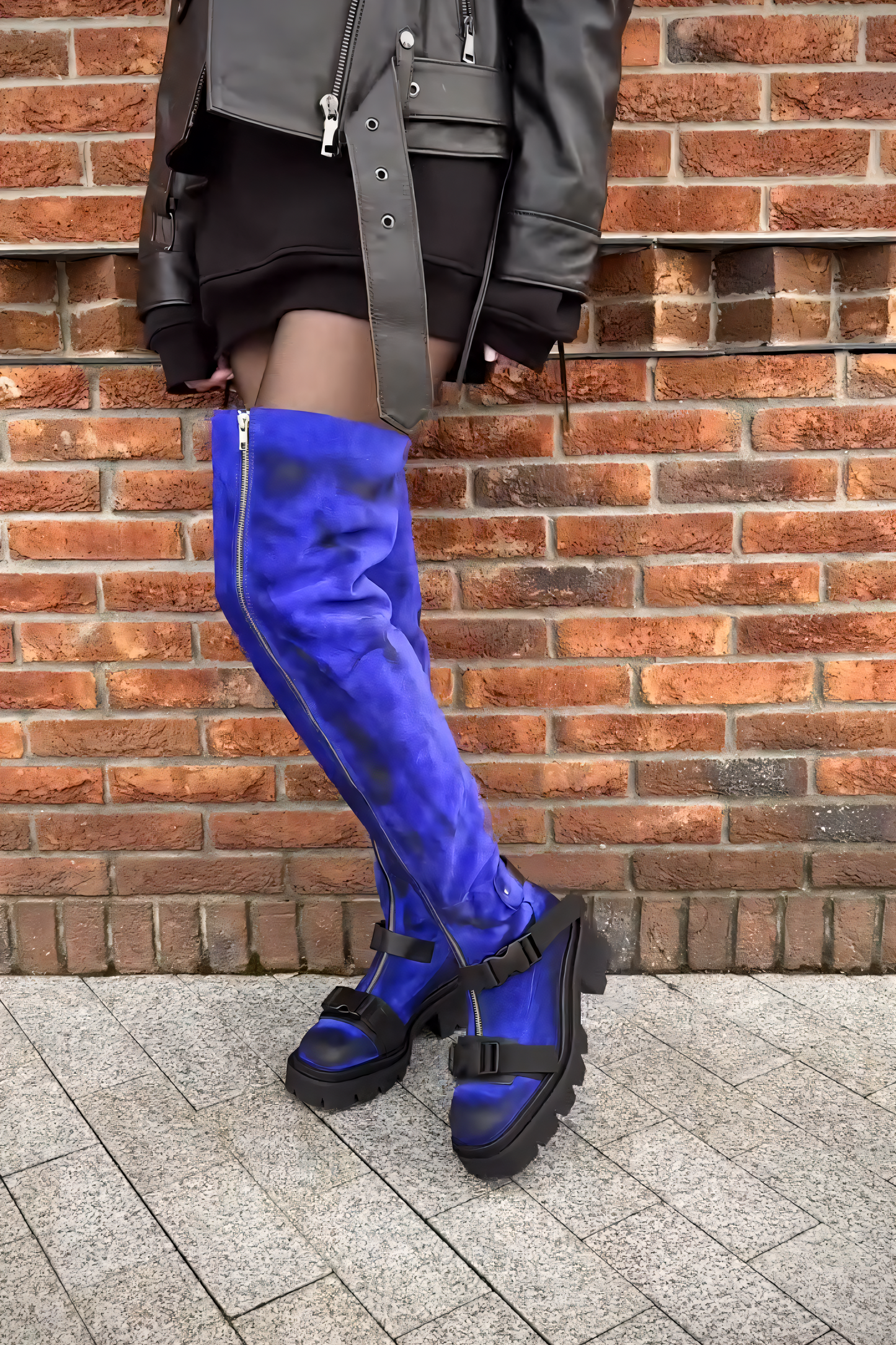 Over-the-Knee Tie-Dye Punk Boots