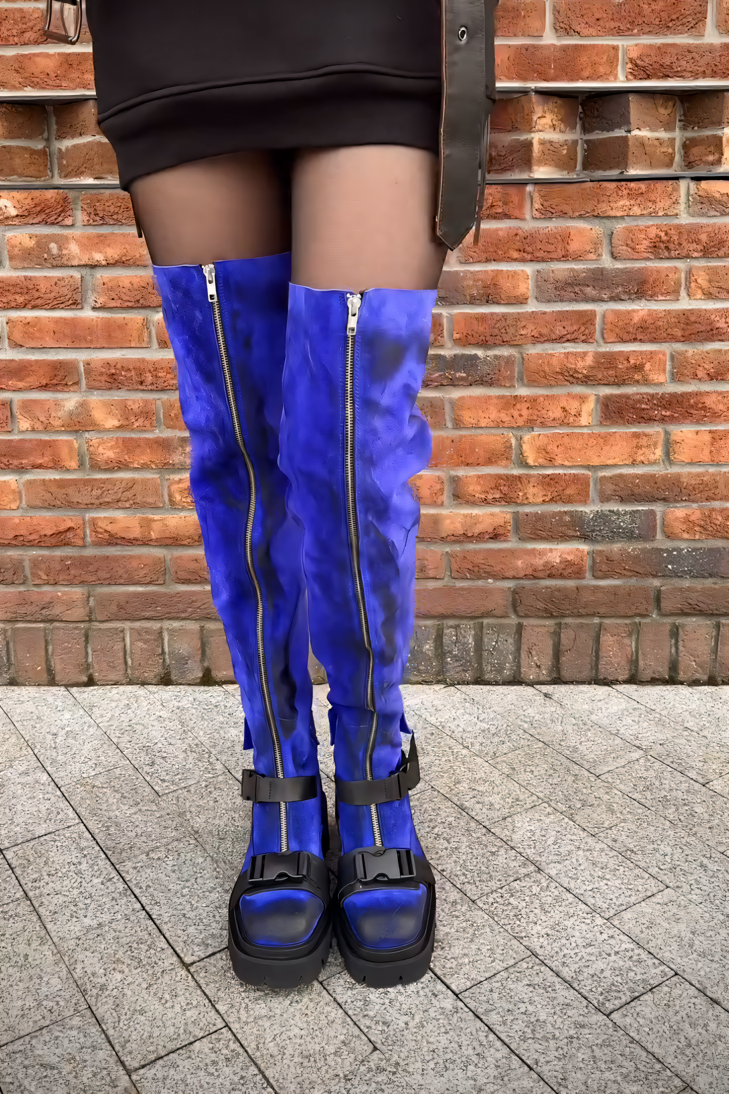 Over-the-Knee Tie-Dye Punk Boots